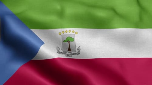 Equatorial Guinea Flag Waving Realistic Loop Animation