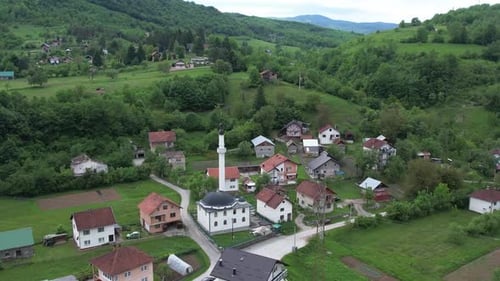 Village Mosque Aerial View