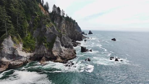 Gorgeous Rocky Coast Aerial Shot