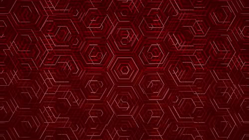 Dynamic Red Hexagon Grid Technology Background