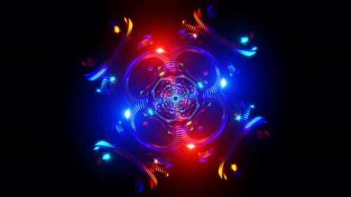Abstrakte, nahtlose VJ-Schleife mit Stroboskoplichtern und wechselnden geometrischen Formen
