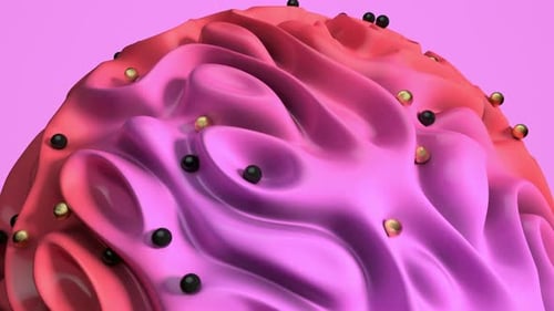 Abstract Fluid Wave with Bouncing Spheres Background