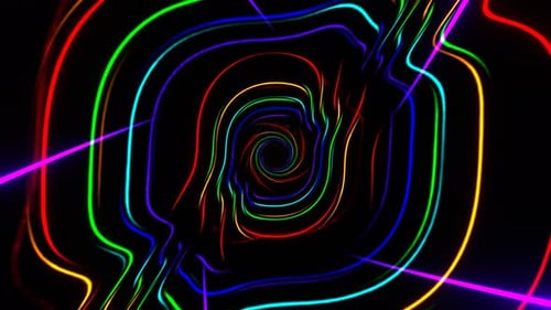 Multicolor Neon Spiral Shine Background Vj Loop In 4K