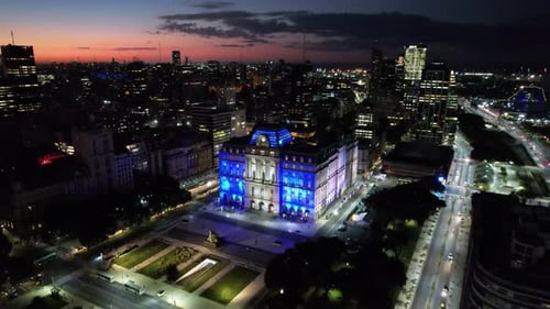 Sunset Buenos Aires Skyline at Buenos Aires in Argentina. Downtown Scene.