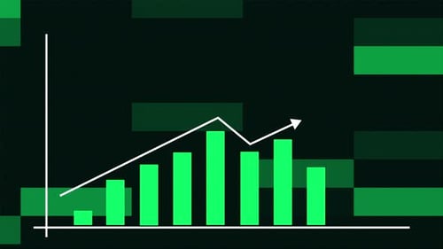 Animated Bar Graph Showing Financial Growth and Upward Trend