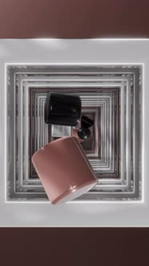 Falling Geometric Pieces Loop 3D Animation