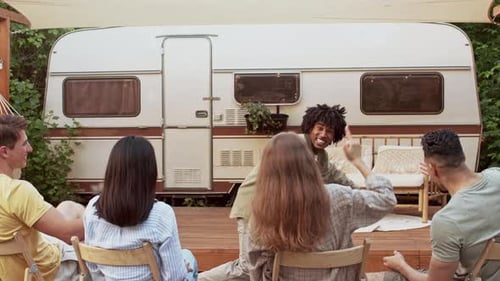 Friends Gather for Charades by Vintage Camper