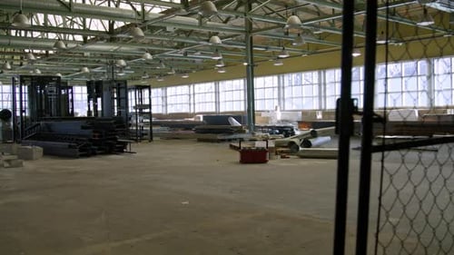 Industrial warehouse under construction.