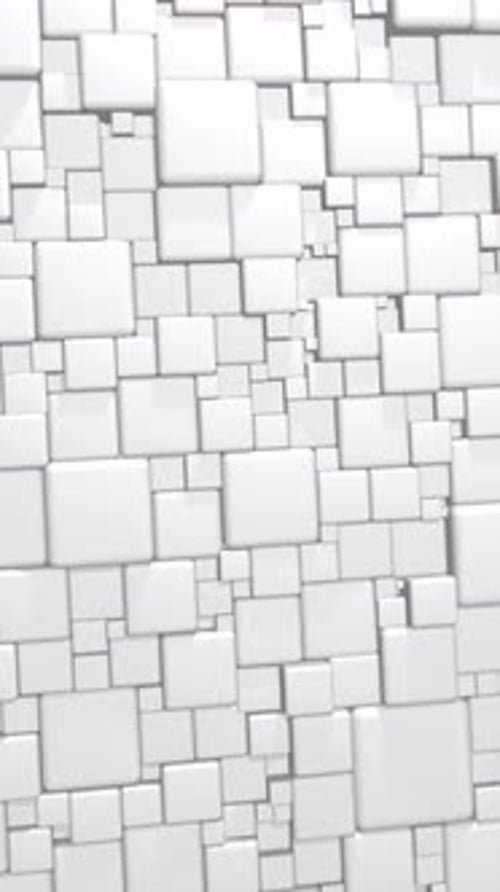 Animated Dynamic White Cubes Geometric Loop Background