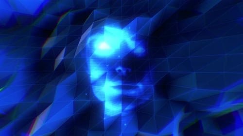 Abstract Futuristic Blue Geometric Digital Background