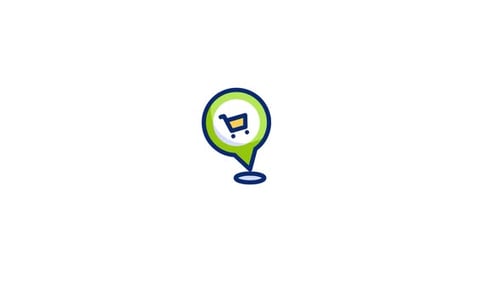 Animated Shopping Cart Location Pin Icon