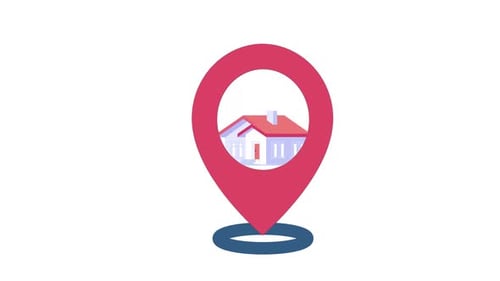 Real estate residential housing location for buyers animation
