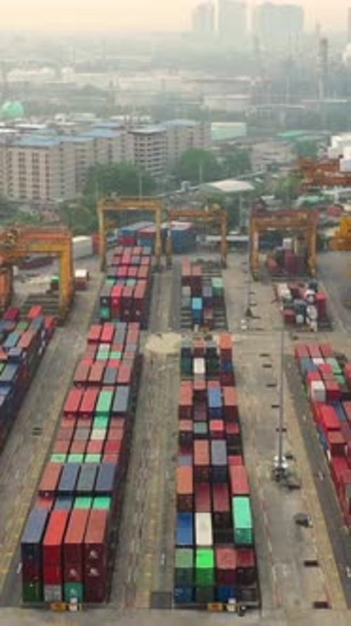 Vertical View Of Industrial Container Port