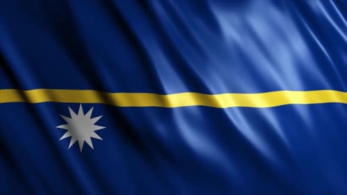 Realistic Waving Flag of Nauru Loop Animation