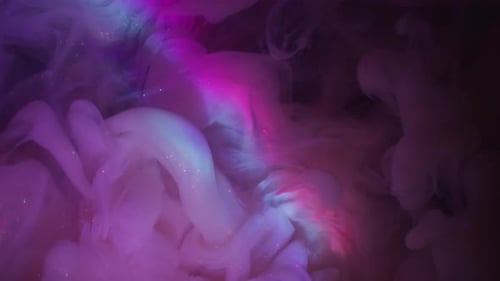 Abstract Ink Clouds with Pink and Blue Lighting