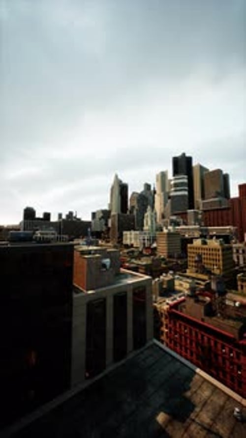Vertical New York City Manhattan Aerial View