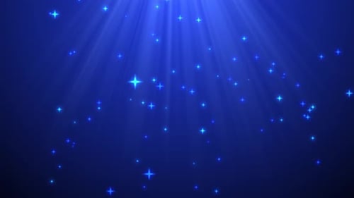 Seamless Looping Blue Stars Light Rays Background