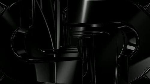 Background with a Tunnel of Black Figures, Shapes, Reflection, Exclusive, 3D Render