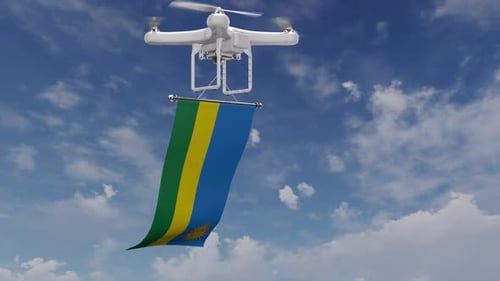 Drone Carrying Rwanda Flag