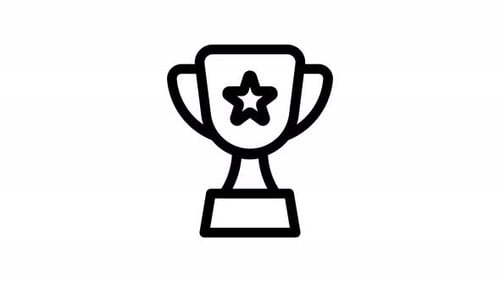 trophy line icon animation