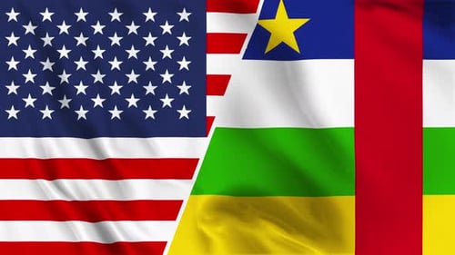 United States and Central African Republic Flags Waving