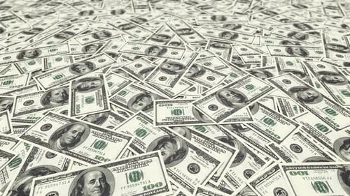 Hintergrund mit amerikanischen Hundert-Dollar-Scheinen von Money. Loopbar