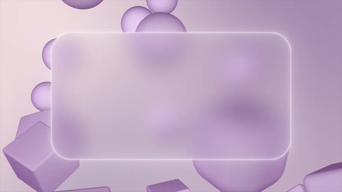 Abstract Glass Panel Reveal with Morphing Geometric Shapes