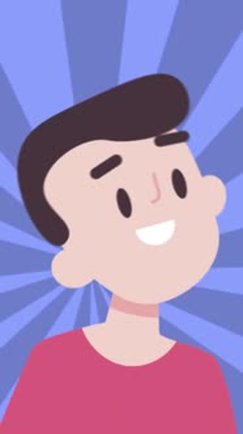 Animated Flat Design Happy Person for Vertical Content