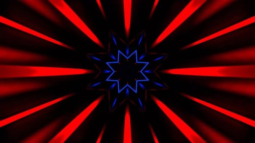 Red And Blue Pulse Neon Arcade In Endless Flow Background Vj Loop In 4K