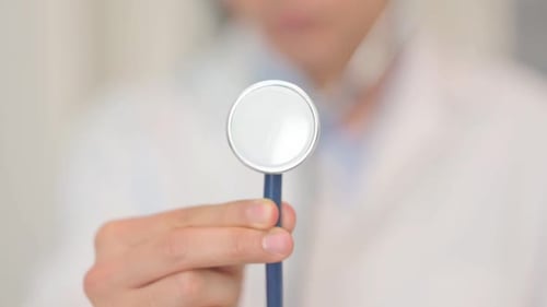 Close up of Doctor showing Stethoscope