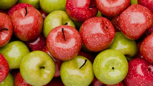 Sommer-, Frühlings-Videohintergrund. Obst. Äpfel füllen den Bildschirm. Apple-Hintergrund. Rote und grüne App