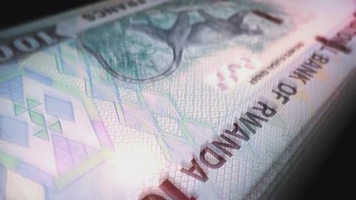 Rwanda francs money counting seamless loop