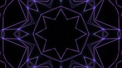 Seamless Looping Abstract Geometric Pattern with Glowing Purple Lines