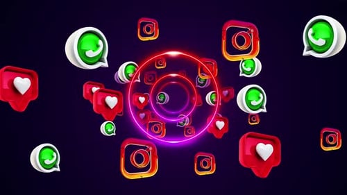 Tunnelhintergrundschleife mit Social-Media-Symbolen