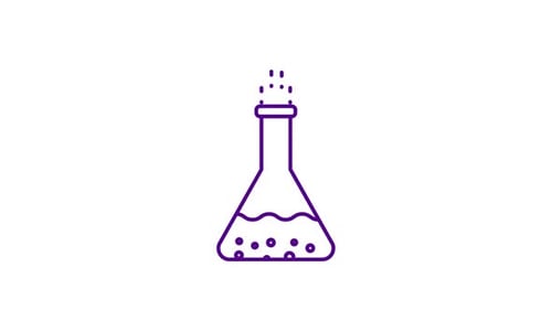 Science Experiment Animated Flask Icon with Bubbling Liquid