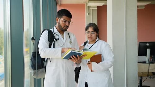 Indian Medical Students Studying at a Medical University Campus