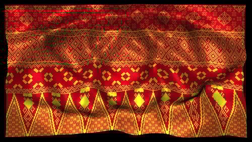 Indonesia Ethnic Silk Pattern Cloth Fabric Wave Songket Minang Minangkabau Padang Red Alpha Channel