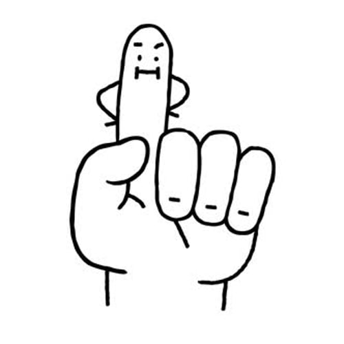 Protestierende Hand