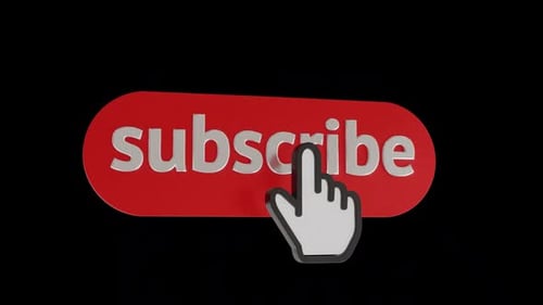 3D Subscribe Button Click Animation with Mouse Cursor