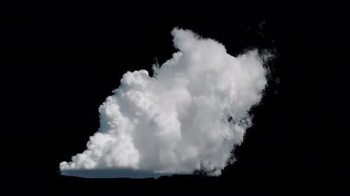 Realistic Cumulus Cloud Animation with Transparent Alpha