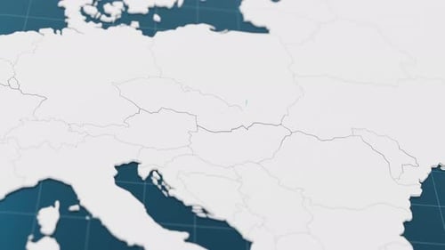 Destaque con azul el mapa 3D de Eslovaquia con puntero rodeado de otros países en blanco