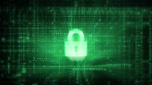 Cyber Security Padlock Glitch Reveal Animation