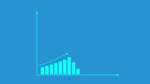 Flat Design Bar Chart Showing Business Growth
