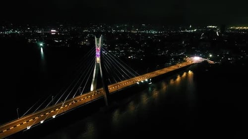 An iconic Lagos bridge connecting Lekki and Ikoyi showcasing modern engineering beauty and
