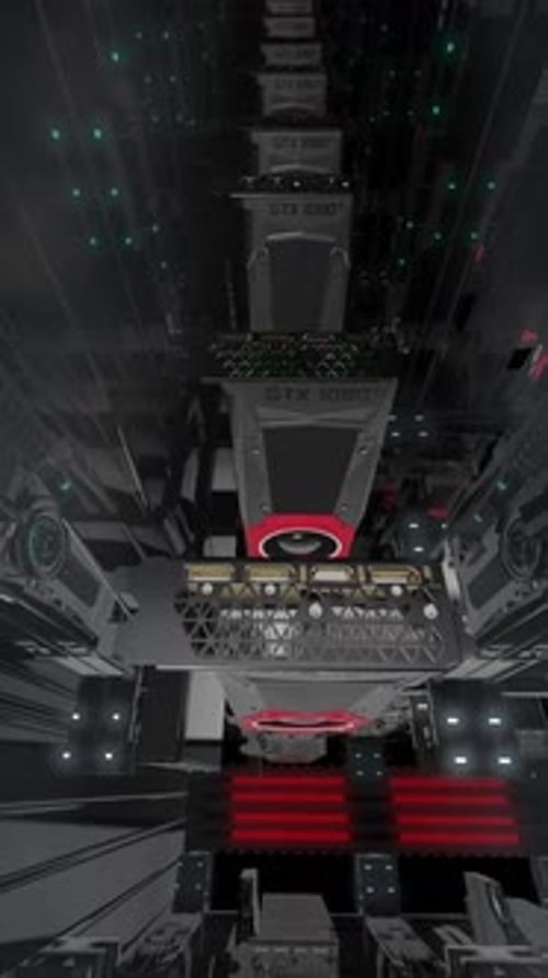 Futuristic Graphics Card Tunnel Loop Background