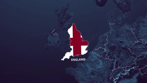 England Map And Flag 4K