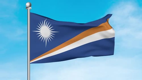 Marshall Islands Flag Waving Realistic 3D Animation