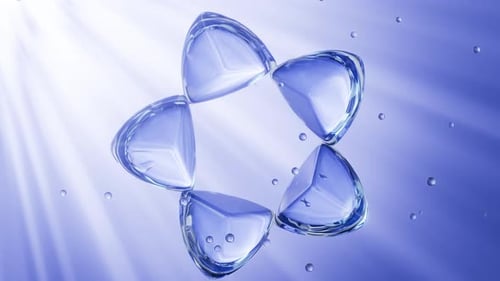 Abstract rotating glass geometry, 3d rendering.