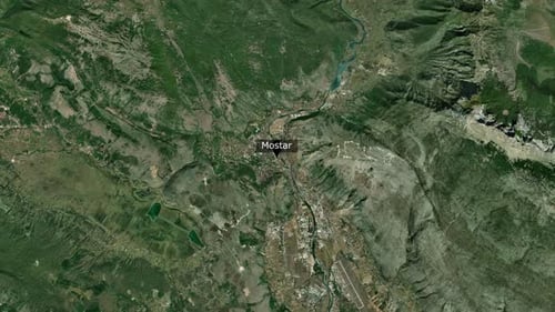 Plan de la ville de Mostar Zoom (Bosnie-Herzégovine)