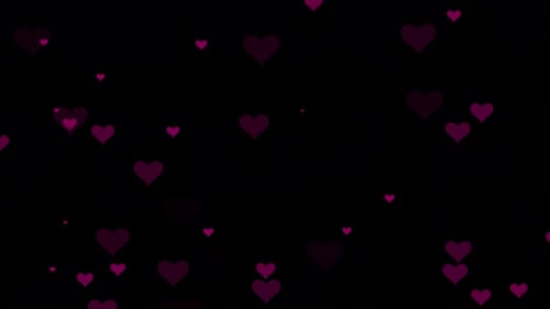 Animated Pink Hearts Floating Upwards Background